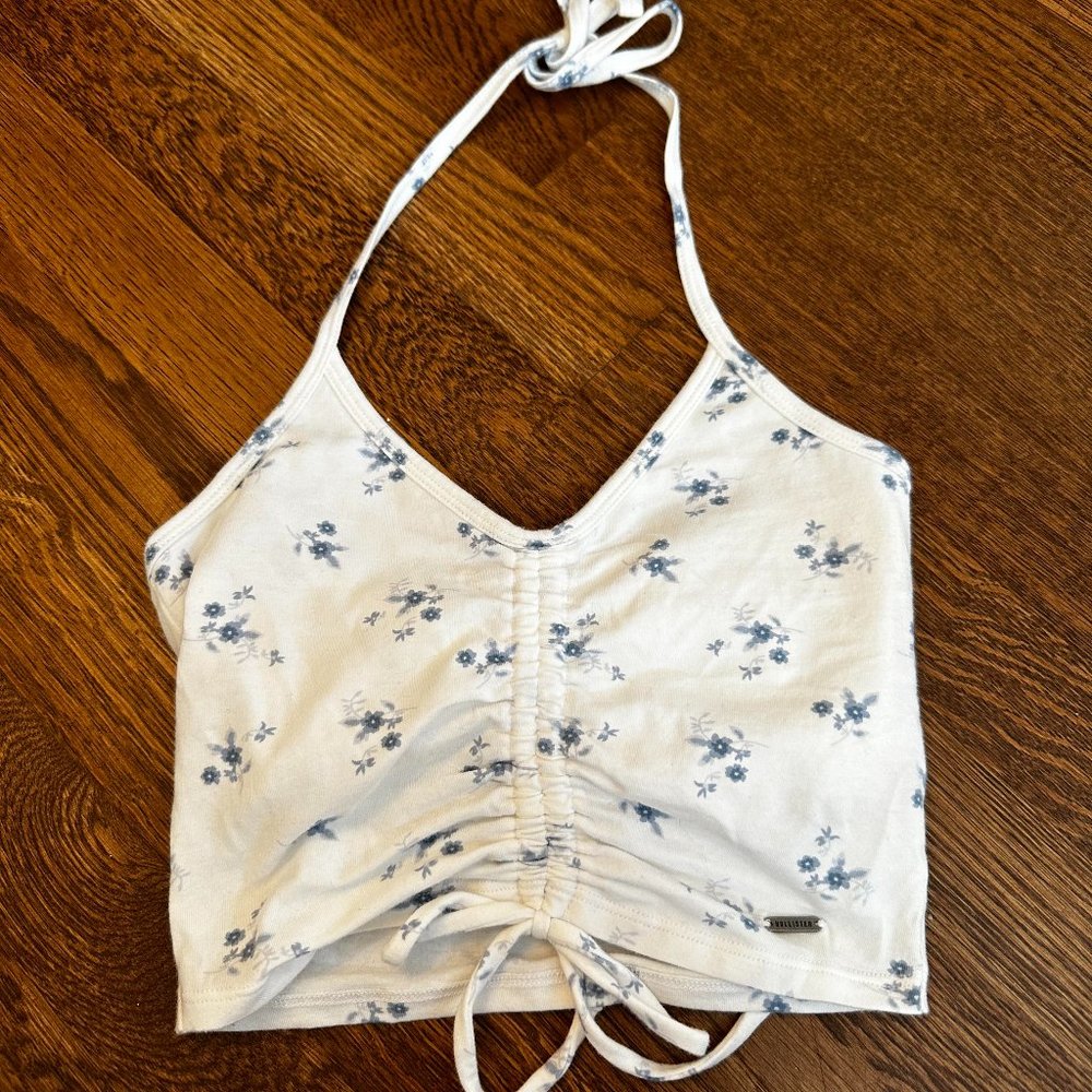 Hollister Ruched Floral Halter Top Size XS